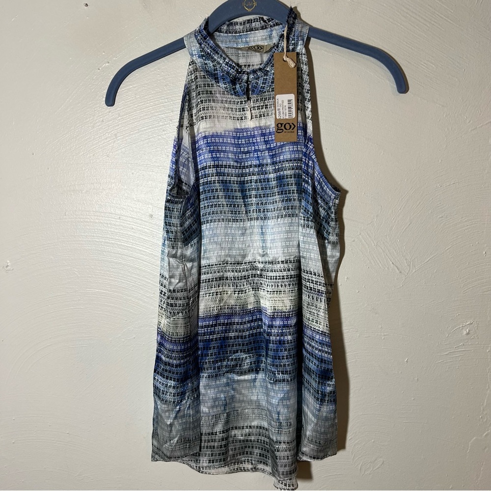 Go by GoSilk Scuba Printed Sleeveless Silk Top